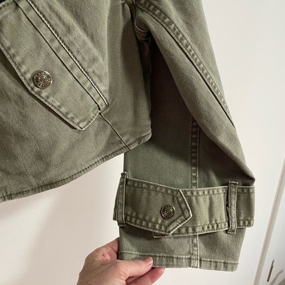 Sam Edelman Cropped Moto Jacket XS -army green - Picture 4 of 15